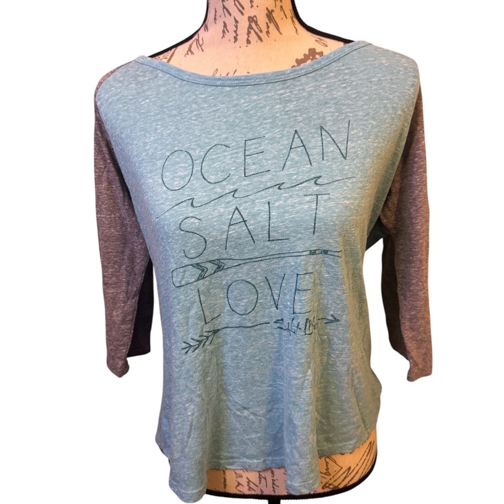 Ocean Salt Love Salt Life Women's Blue and Gray Top Size XL